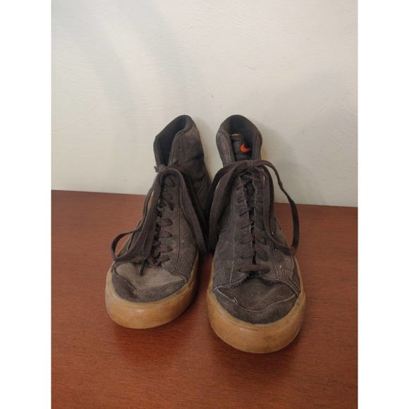 Nike Men\'s Sneakers Brown Leather High Top Size 10 Lace-up Shoes. main image 4